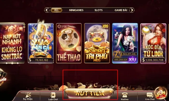 Rút tiền Sunwin Rút tiền tại nhà cái Sunwin siêu nhanh, an toàn tuyệt đối