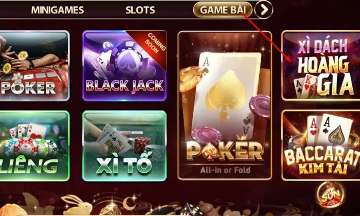 Xì Dách Hoàng Gia Sunwin Các bước tham gia Xì Dách Hoàng Gia tại Sunwin